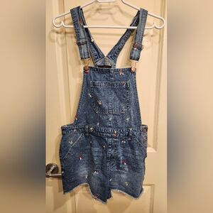 NOBO Denim Overalls with Pink Logo Accent